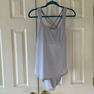 Lululemon pale blue open back top with built in bra
